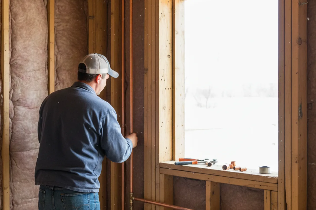 Licensed plumber running new copper supply lines in a Cascade home
